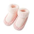Qufokar Baby Girl Shoes Snow Boots Kids Cotton Shoes Toddler Girls Tracksuit Toddle Footwear Winter Toddler Shoes Soft Bottom Indoor Non Slip Fleece Warm Floor Socks Shoes
