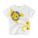 Qufokar White Button Up Baby Boy Boy Clothes Size 8 Toddler Kids Baby Boys Girls Cartoon Animal Short Sleeve Crewneck T Shirts Tops Tee Clothes for Children