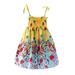 School Dance Dresses for Girls Stretchy Sundress Toddler Kids Girls Floral Bohemian Flowers Sleeveless Beach Straps Dress Princess Clothes 4t 5t Dresses Girls Floral Fall Dress