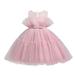 Qufokar Carters Baby Girl Pants Girls Linen Dress Tulle Toddler Clothes Dress Kids Patchwork Party 1-5Y Baby Bow Princess Girls Girls Dresses