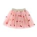 IROINNID Toddler Girls Tutu Skirts Cute Party Dance Skirts Strawberry Print Net Yarn Skirts Children Girls Tulle Princess Dressy Skirt Spring Saving Clearance