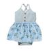 Qufokar Newborn Valentines Outfit Girl Take Luck Home Clothes Floral Bodysuit Baby Girls Clothes Printed Romper Sleeveless Suspenders Girls Outfits&Set