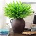 6/12 Pcs Artificial Fern Plants Fake Boston Fern Bush Plant UV Resistant Artificial Shrubs Greenery Bushes for Wedding Garden Office Window box Home Decor