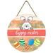 Wall Decoration Wall Hanging Circular Easter Wooden Hanging Sign Home Decoration Wall Decoration Festival Atmosphere Door Sign Wood Sign Wood B