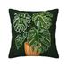Square Throw Pillow Covers with Core Hand Painted Tropical Leaves Pillows for Sofa Beds 16 x16