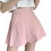 Pleated Skirts with Shorts Underneath for Women Juniors Girls High Waist Solid Slim College Style Tennis Skirt