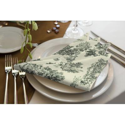 Stoffserviette ADAM "Good Old Days" Gr. 1, grün (dunkelgrün, natur), B:30cm L:30cm, Obermaterial: 100% Baumwolle, Servietten, GOTS organic,zertifiziert durch CERES 0242Made in Germany Image