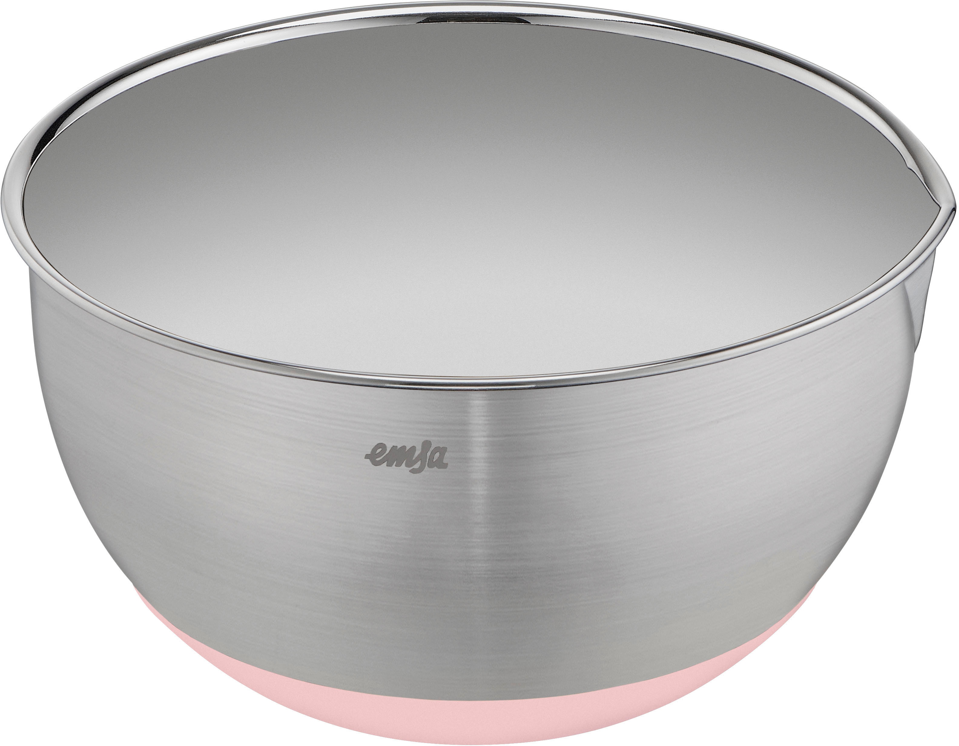 Rührschüssel EMSA "Prep&Bake", rosa (edelstahl, rosa), H:10,7cm Ø:18cm, Edelstahl, Schüsseln, rutschfester Boden, Ausgießlippe für präzises Ausgießen