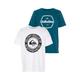 T-Shirt QUIKSILVER "Jungen Doppelpack mit Logodruck" Gr. 14 (158/164), weiß (weiß, petrol) Kinder Shirts T-Shirts