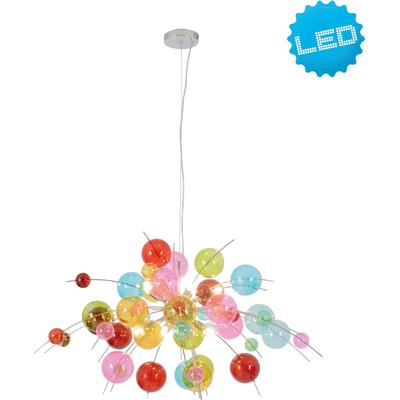 NÄVE Pendelleuchte "Explosion", bunt, Ø 98,00cm H: 150,00cm, Lampen, bunte Glaskugeln in 2 Größen, exkl. 10 x G9, H: ca.