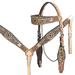 82RK Hilason Western Horse Headstall Breast Collar Leather Tan