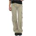 Women s Active Cargo Pants High Rise Casual Multi-Pockets Straight Leg Pants Stretch Loose Fit Workout Trousers