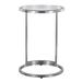 Round Chloe-Rose End Table In Black Metal w/ Clear Glass Table Top By Ivy Bronx Glass in Gray | 23.25 H x 16 W x 16 D in | Wayfair