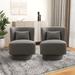 Barrel Chair - Latitude Run® Kimberland 23.8" W Polyester Swivel Barrel Chair Polyester in Gray | 29.9 H x 23.8 W x 27.1 D in | Wayfair