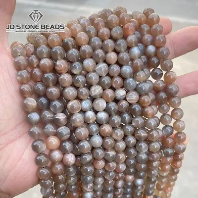 Perles rondes en pierre de lune noire naturelle 5A taille au choix 6 8 10MM pour la fabrication