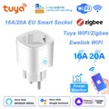 Prise intelligente de WiFi de l'ue 16A avec la fonction de moniteur de puissance Tuya/Ewelink APP