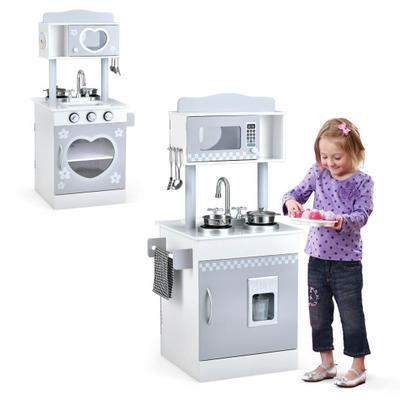 Costway Chef Pretend Kitchen Playset with Cooking ...