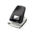 Leitz hole punch - 40 sheets - 2 holes - plastic, metal - black