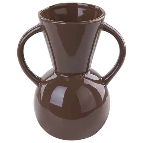 Keramikvase Braun 19 cm minimalistisches dekoratives Accessoire