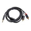 Ykohkofe 3.5mm Male To 2RCA Male Stereo Audio Adapter Cable Nylon AUX Cord For Smartphones MP3 Tablets Speakers HDTV