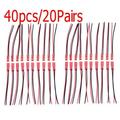 40Pcs JST SM-2Pin Connector Plug Cable Male+Female with 100mm Length Wire 22AWG