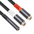 Ykohkofe 3.5mm Female To 2RCA Female Stereo Audio Adapter Cable Nylon AUX Cord For Smartphones MP3 Tablets Speakers HDTV