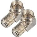 Coaxial Cable Right Angle Connector F Type Female to Male Adapter Right Angle Coax Connector F Male to Female Coaxial RG6 Adapter for Coax Cable and Wall Plates Coax 90 Degree Pack of 10