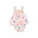 Carter's Short Sleeve Onesie: Pink Bottoms - Size 3 Month