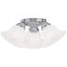 Edgemont 14.75-in W Chrome Alabaster Glass Semi-Flush Mount Light