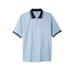 Men's Big & Tall Double Tipped Polo by KingSize in Pearl Blue (Size 2XL)