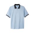 Men's Big & Tall Double Tipped Polo by KingSize in Pearl Blue (Size 7XL)