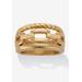 Women's Rope And Link Style Gold Ion-Plated Stainless Steel Ring by PalmBeach Jewelry in Gold (Size 6)
