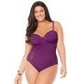 Plus Size Women's Crochet Underwire One Piece Swimsuit by Swimsuits For All in Spice (Size 6)