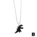 LIUZHIPENG Cartoon Dinosaur Necklace Black White Enamel Dinosaur Pendant Matching Necklaces for Couple Best Friends Women Girls Cute Animal Charm Chain Jewelry Gifts D7V4