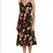 Anthropologie Dresses | Anthro Foxiedox Dress Floral Straps V Neck Xs Nwt | Color: Black/Red | Size: Xs
