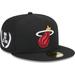 Men's New Era Black Miami Heat Camo Undervisor Laurels 59FIFTY Fitted Hat