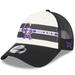 Men's New Era White/Black Colorado Rockies Team Stripe Trucker 9FORTY Snapback Hat