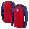 Men's Nike Red Chicago Cubs Authentic Collection Game Raglan Performance Long Sleeve T-Shirt