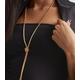 Gold Knot Pendant Long Chain Necklace New Look