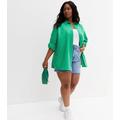 Curves Light Green Poplin Long Sleeve Shirt New Look