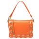 Versace Orange Leather Studded Flap Shoulder Bag, Orange