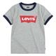 Levis BATWING RINGER TEE boys's Children's T shirt in Grey. Sizes available:2 years,5 years,6 years,8 years