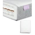 Luxury Twin Spring Cotbed Mattress & Quilted Waterproof Mattress Protector Bundle