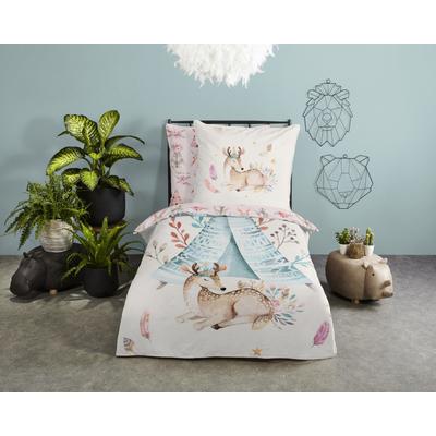 Kinderbettwäsche GOOD MORNING "Boho", rosa, B/L: 135cm x 200cm, , Renforcé, B/L: 80cm x 80cm, Renforcu00e9, Obermaterial: 100% Baumwolle, Bettwäsche, 100% Baumwolle, 135x200, Reißverschluss, Wende, Kind, Mädchen, pastell Image