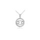 Circle Rope Cancer Zodiac Necklace in 9ct White Gold