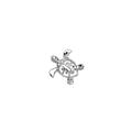 0.02ct Diamond Hawaiian Lucky Honu Turtle Hidden Bail Charm Necklace in 9ct White Gold