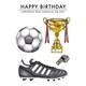 Moonpig Football Birthday Card - Trophy - Football Boots Ecard