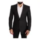 Dolce & Gabbana , Black Linen Slim Fit Coat Jacket Blazer ,Black male, Sizes: M