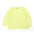 M&Co Womens Green Crew Neck Cotton Pullover Jumper Size 14