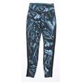 Matalan Womens Blue Geometric Polyester Capri Leggings Size 8 L28 in Regular
